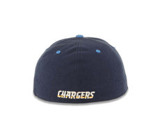 Load image into Gallery viewer, San Diego Chargers Reebok NFL Fitted Cap Hat Navy Blue Crown/Visor Team Color Text Arch Logo

