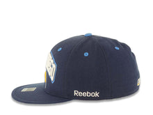 Load image into Gallery viewer, San Diego Chargers Reebok NFL Fitted Cap Hat Navy Blue Crown/Visor Team Color Text Arch Logo
