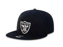 Load image into Gallery viewer, Oakland Raiders Reebok NFL Fitted Cap Hat Black Crown/Visor Team Color Logo With Shadow Tonal Logo
