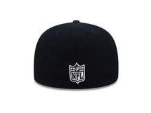 Load image into Gallery viewer, Oakland Raiders Reebok NFL Fitted Cap Hat Black Crown/Visor Team Color Logo With Shadow Tonal Logo
