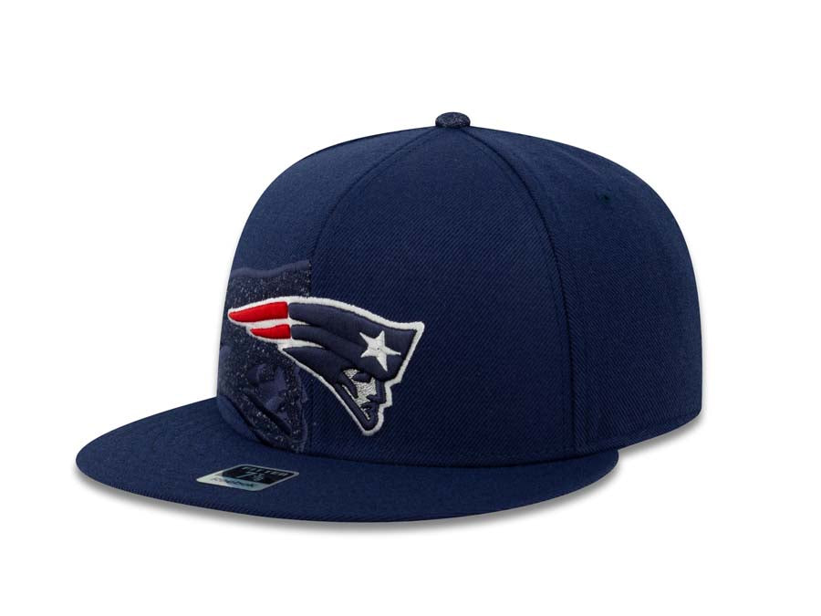New England Patriots Reebok NFL Fitted Cap Hat Navy Crown/Visor Team Color Logo With Shadow Tonal Logo