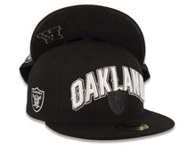 Load image into Gallery viewer, Oakland Raiders New Era NFL 59FIFTY 5950 Fitted Cap Hat Black Crown/Visor Team Color Logo (2012 Draft)
