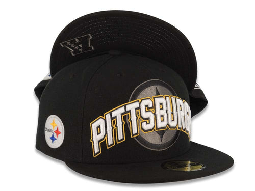 Pittsburgh Steelers New Era NFL 59FIFTY 5950 Fitted Cap Hat Black Crown/Visor Team Color Logo (2012 Draft)