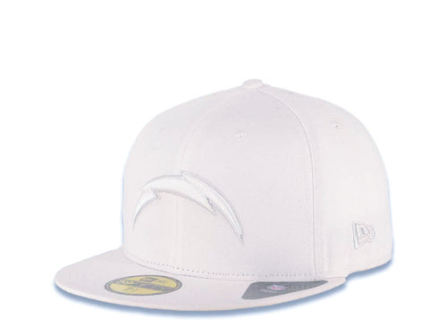 San Diego Chargers New Era NFL 59FIFTY 5950 Fitted Cap Hat All White Crown/Visor White/Gray Logo