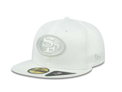 San Francisco 49ers New Era 59FIFTY 5950 Fitted Cap Hat White Crown/Visor White/Gray Logo