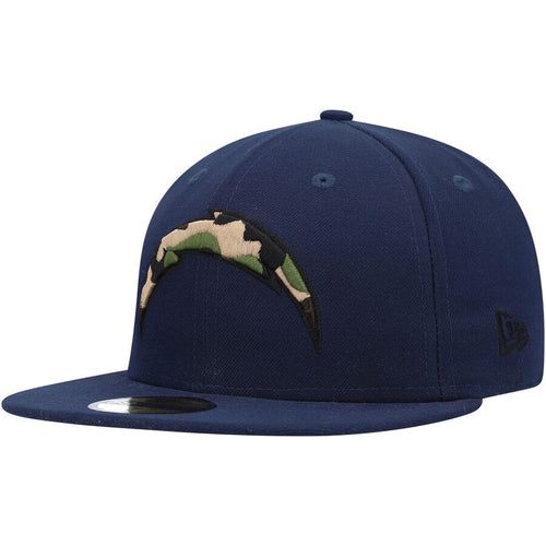 Los Angeles Chargers New Era NFL 59FIFTY 5950 Fitted Cap Hat Navy Blue Crown/Visor Camo Fill Logo