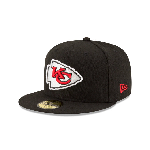 Kansas City Chiefs New Era NFL 59FIFTY 5950 Fitted Cap Hat Black Crown/Visor Team Color Logo