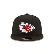 Load image into Gallery viewer, Kansas City Chiefs New Era NFL 59FIFTY 5950 Fitted Cap Hat Black Crown/Visor Team Color Logo
