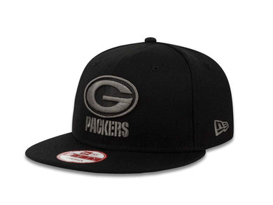 Green Bay Packers New Era NFL 9FIFTY 950 Snapback Cap Hat Black Crown/Visor Gray Logo