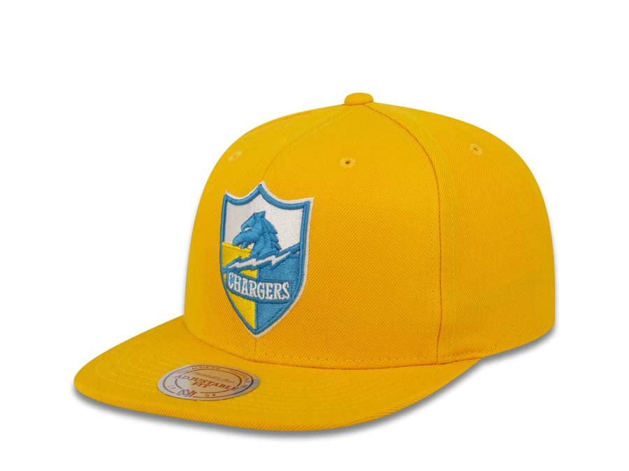 San Diego Chargers Mitchell & Ness NFL Snapback Cap Hat Yellow Crown/Visor Retro Horse/Shield Team Color Logo