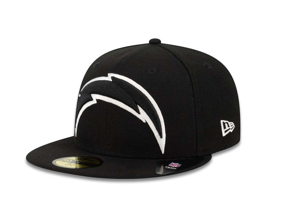 San Diego Chargers New Era NFL Fitted 59FIFTY 5950 Cap Hat Black Crown/Visor XL Black/White Logo