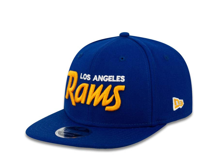 Los Angeles Rams New Era NFL 9FIFTY 950 Snapback Cap Hat Royal Blue Crown/Visor White/Gold Script Logo