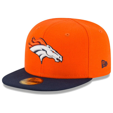 (Infant) Denver Broncos New Era NFL 59FIFTY 5950 Fitted My 1st First Cap Hat Orange Crown Navy Visor Team Color Logo