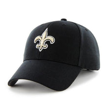 Load image into Gallery viewer, New Orleans Saints &#39;47 NFL MVP Adjustable Cap Hat Black Crown/Visor Team Color Logo
