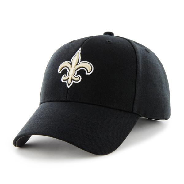 New Orleans Saints '47 NFL MVP Adjustable Cap Hat Black Crown/Visor Team Color Logo