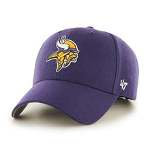 Load image into Gallery viewer, Minnesota Vikings &#39;47 NFL MVP Adjustable Cap Hat Purple Crown/Visor Team Color Logo
