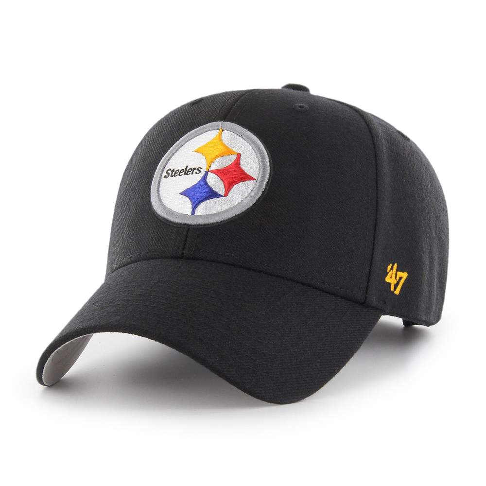 Pittsburgh Steelers '47 NFL MVP Adjustable Cap Hat Black Crown/Visor Team Color Logo