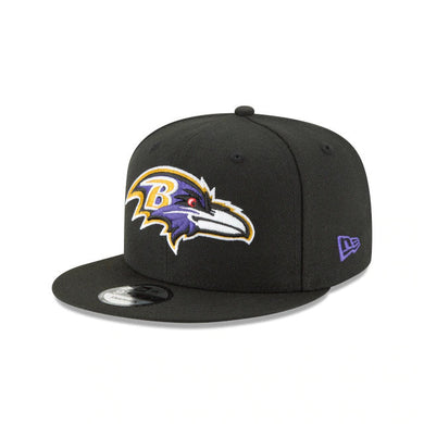 Baltimore Ravens New Era NFL 9FIFTY 950 Snapback Sideline Cap Hat Black Crown/Visor Team Color Logo