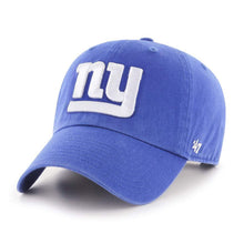 Load image into Gallery viewer, New York Giants &#39;47 Clean Up Adjustable Cap Hat Royal Blue Crown/Visor Team Color White Logo
