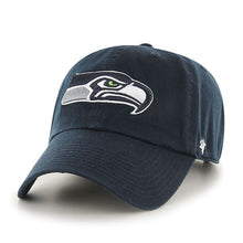 Load image into Gallery viewer, Seattle Seahawks &#39;47 NFL Clean Up Adjustable Cap Hat Navy Crown/Visor Team Color Logo
