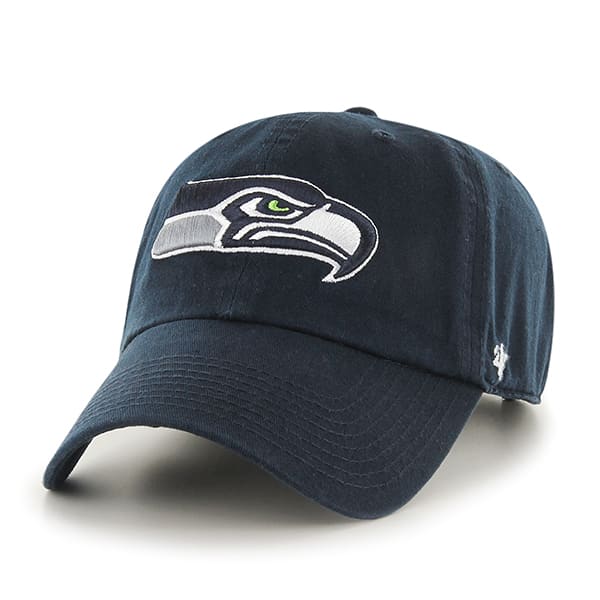 Seattle Seahawks '47 NFL Clean Up Adjustable Cap Hat Navy Crown/Visor Team Color Logo