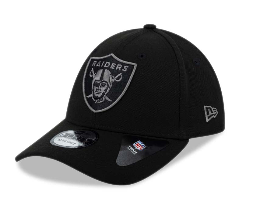 Oakland Raiders New Era NFL 9FORTY 940 Adjustable Cap Hat Black Crown/Visor Dark Gray/Black Logo