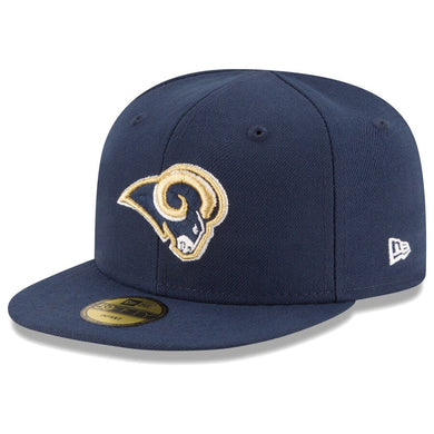 (Infant) Los Angeles Rams New Era NFL 59FIFTY 5950 Fitted My 1st First Cap Hat Navy Crown/Visor Team Color Logo