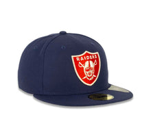 Load image into Gallery viewer, Oakland Raiders New Era NFL 59FIFTY 5950 Fitted Cap Hat Light Navy Blue Crown/Visor Red/White Logo
