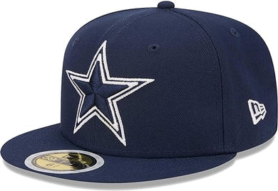 (Youth) Dallas Cowboys New Era NFL 59FIFTY 5950 Kid Fitted Cap Hat Navy Blue Crown/Visor Team Color Logo