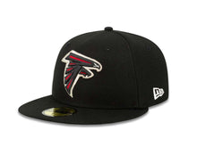 Load image into Gallery viewer, Atlanta Falcons New Era NFL 59FIFTY 5950 Fitted Cap Hat Black Crown/Visor Team Color Logo

