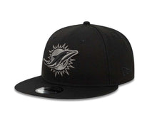 Load image into Gallery viewer, Miami Dolphins New Era NFL 9FIFTY 950 Snapback Cap Hat Black Crown/Visor Dark Gray/Black Logo
