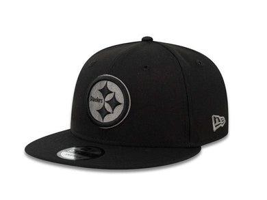 Pittsburgh Steelers New Era NFL 9FIFTY 950 Snapback Cap Hat Black Crown/Visor Black/Dark Gray Logo