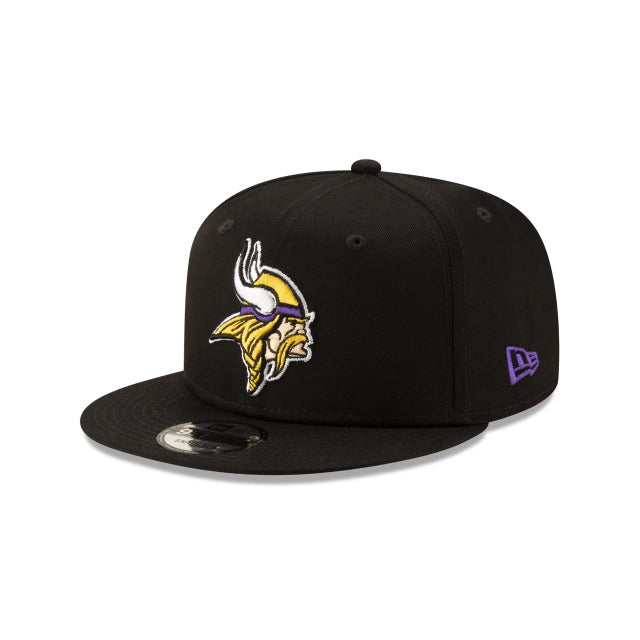 Minnesota Vikings New Era NFL 9FIFTY 950 Snapback Cap Hat Black Crown/Visor Team Color Logo 