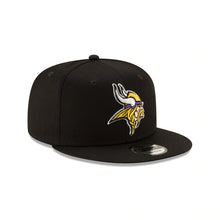 Load image into Gallery viewer, Minnesota Vikings New Era NFL 9FIFTY 950 Snapback Cap Hat Black Crown/Visor Team Color Logo 
