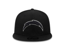 Load image into Gallery viewer, Los Angeles Chargers New Era NFL 9FIFTY 950 Snapback Cap Hat Black  Crown/Visor Black/Dark Gray Logo
