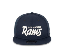 Load image into Gallery viewer, Los Angeles Rams New Era NFL 9FIFTY 950 Snapback Cap Hat Navy Crown/Visor White Text Logo
