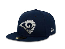 Load image into Gallery viewer, Los Angeles Rams New Era NFL 59FIFTY 5950 Fitted Cap Hat Navy Crown/Visor Navy/White Logo
