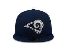 Load image into Gallery viewer, Los Angeles Rams New Era NFL 59FIFTY 5950 Fitted Cap Hat Navy Crown/Visor Navy/White Logo
