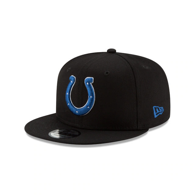 Indianapolis Colts New Era NFL 9FIFTY 950 Snapback Cap Hat Black Crown/Visor Royal Blue/White Team Color Logo 