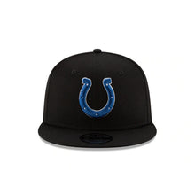 Load image into Gallery viewer, Indianapolis Colts New Era NFL 9FIFTY 950 Snapback Cap Hat Black Crown/Visor Royal Blue/White Team Color Logo 
