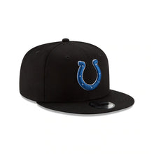 Load image into Gallery viewer, Indianapolis Colts New Era NFL 9FIFTY 950 Snapback Cap Hat Black Crown/Visor Royal Blue/White Team Color Logo 
