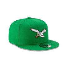 Load image into Gallery viewer, Philadelphia Eagles New Era NFL 9FIFTY 950 Snapback Cap Hat Green Crown/Visor Team Color Retro Logo 
