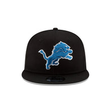 Load image into Gallery viewer, Detroit Lions New Era NFL 9FIFTY 950 Snapback Cap Hat Black Crown/Visor Royal Blue/White Logo 
