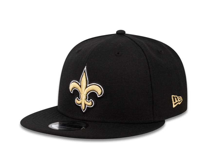 New Orleans Saints New Era NFL 9FIFTY 950 Snapback Cap Hat Black Crown/Visor Team Color Logo