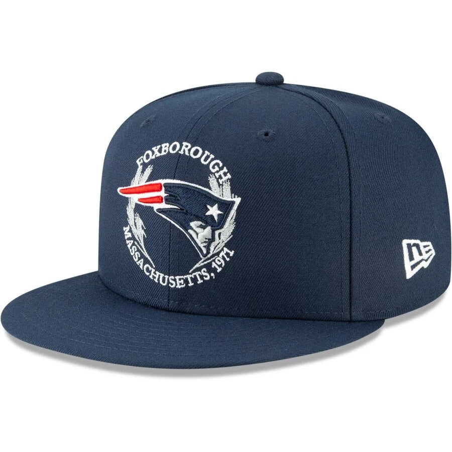 New England Patriots New Era NFL 9FIFTY 950 Snapback 2019 Draft Cap Hat Navy Crown/Visor Team Color Logo