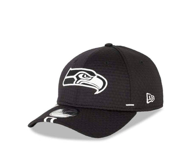 Seattle Seahawks New Era NFL 39THIRTY 3930 Flexfit Cap Hat Black Crown/Visor Team Color Logo (2019 NFL Training Camp)