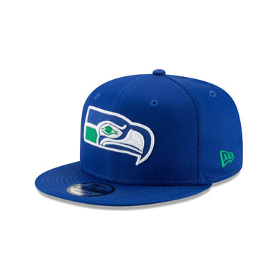 Seattle Seahawks New Era NFL 9FIFTY 950 Snapback Cap Hat Royal Blue Crown/Visor Team Color Retro Logo 