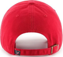 Load image into Gallery viewer, Houston Texans &#39;47 Brand NFL Clean Up Adjustable Cap Hat Red Crown/Visor Team Color Logo
