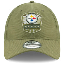 Load image into Gallery viewer, Pittsburgh Steelers New Era NFL 9TWENTY 920 Adjustable 2019 Salute To Service Cap Hat Olive Crown/Visor Team Color Logo
