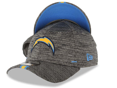 Los Angeles Chargers New Era NFL 39THIRTY 3930 Flexfit 2019 Training Cap Hat Dark Gray/Black Crown/Visor Team Color Logo